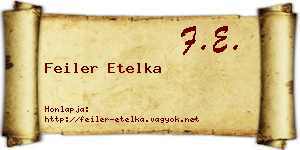 Feiler Etelka névjegykártya